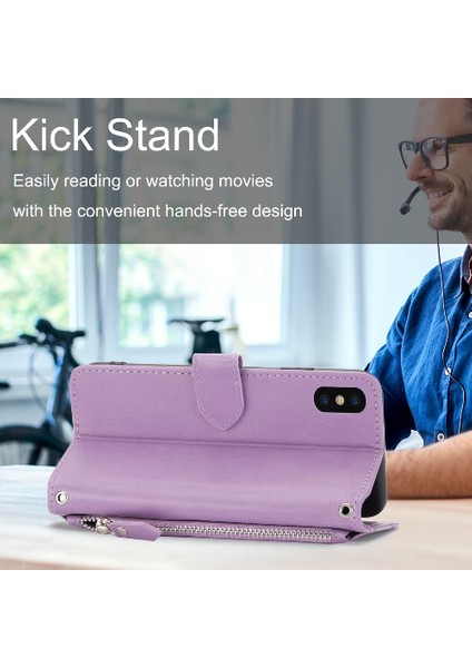 Iphone Xs Max Anti Scratch Kickstand Manyetik Kapatma Kartı Için Flip Case (Yurt Dışından)