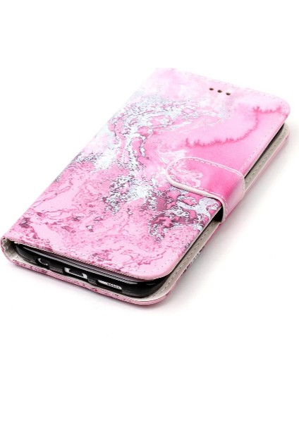 Samsung Galaxy S7 Kenar Tam Koruma Için Flip Case Mermer Desen Pu (Yurt Dışından)