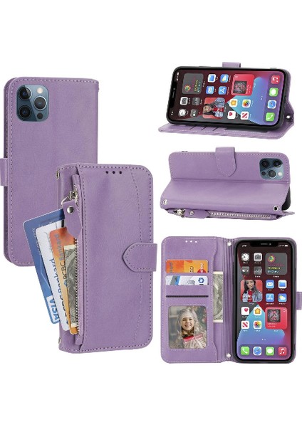Iphone 12 Için Flip Case Pro Max Pu Deri Kickstand Anti Scratch Kart (Yurt Dışından)