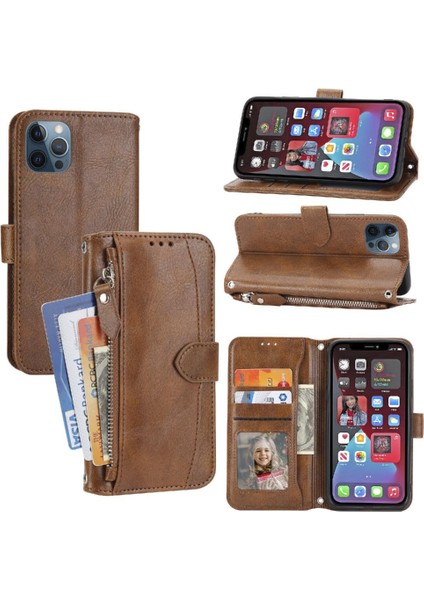 Iphone 12 Için Flip Case Pro Max Pu Deri Kickstand Anti Scratch Kart (Yurt Dışından)