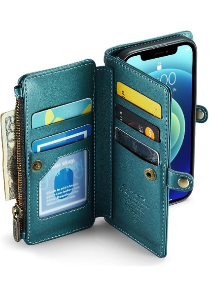 Iphone 12 Için Crossbody Durumda Mini Rfid Engelleme Durumda Cüzdan Cüzdan Durumda (Yurt Dışından)