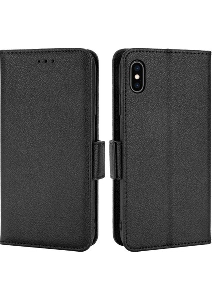 Iphone Xs Max Manyetik Kart Yuvaları Tutucu Pu Deri Yan Toka (Yurt Dışından)