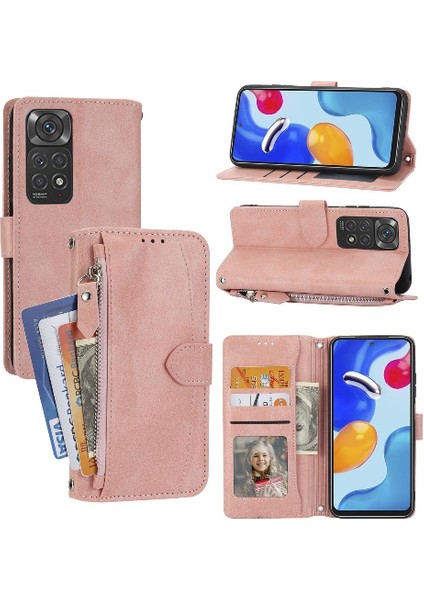 Xiaomi Redmi Not 11 Için Flip Case 4g Kickstand Kayış Pu Deri Kart (Yurt Dışından)