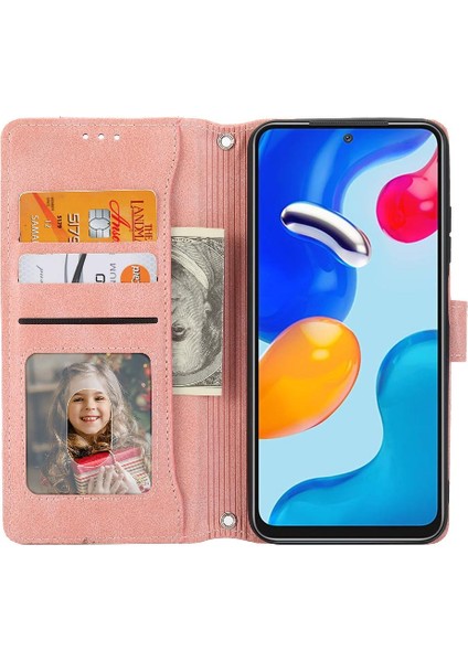 Xiaomi Redmi Not 11 Için Flip Case 4g Kickstand Kayış Pu Deri Kart (Yurt Dışından)