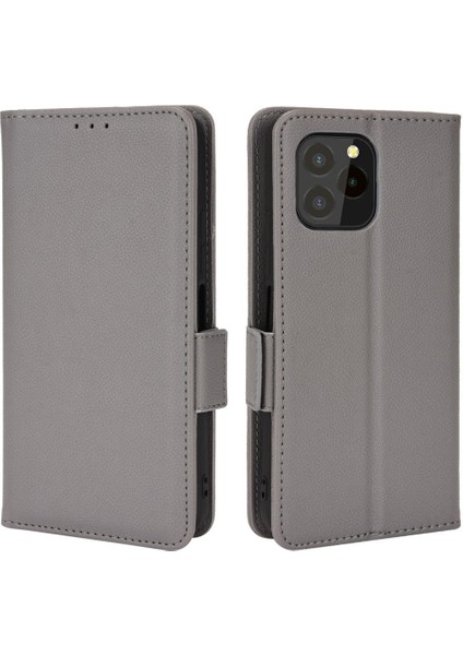 Oukitel C21 Pro Pu Deri Kart Yuvaları Için Kılıf Tutucu Manyetik Cüzdan Yan (Yurt Dışından)