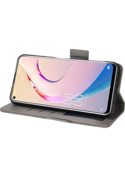 Oukitel C21 Pro Pu Deri Kart Yuvaları Için Kılıf Tutucu Manyetik Cüzdan Yan (Yurt Dışından)