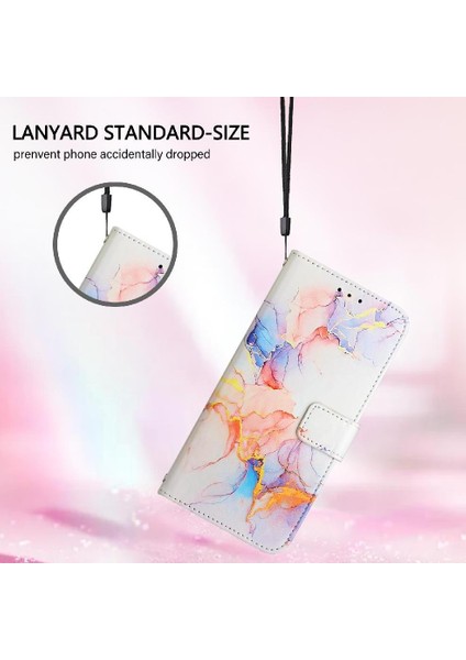 SZY Mall Huawei P20 Lite Mermer Desen Cüzdan Kickstand Pu Deri Kılıf (Yurt Dışından)