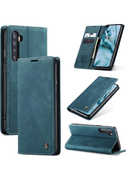 Oneplus Nord Vintage Pu Deri Cüzdan Manyetik Kapatma Flip Case (Yurt Dışından)