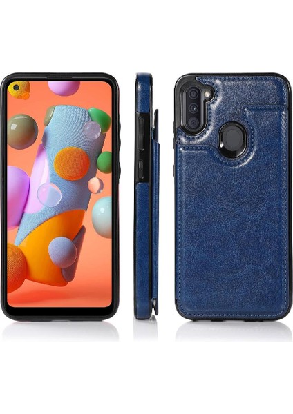 Samsung Galaxy A11 Çift Manyetik Toka Kickstand Kart Için Cüzdan Kılıf (Yurt Dışından)