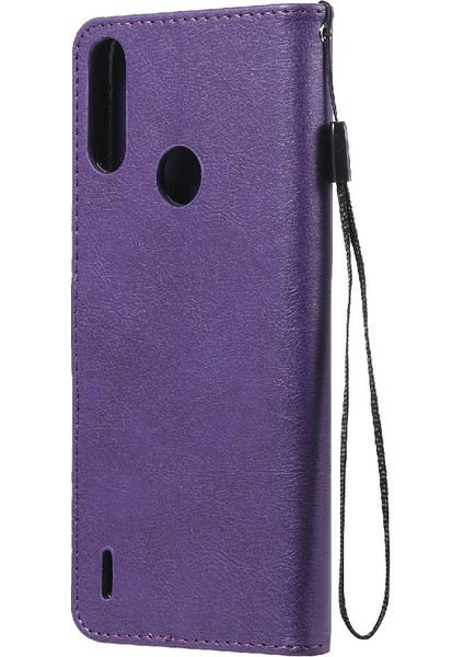 Motorola Moto E7 Güç Iş Cüzdan Telefon Kılıfı Için Kart ile Flip Case (Yurt Dışından)