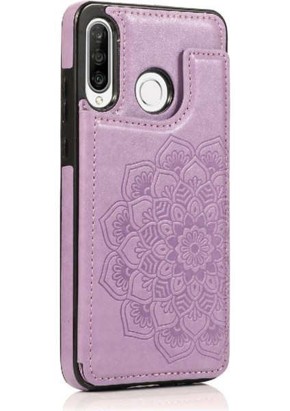 Huawei P30 Lite Flip Darbeye Dayanıklı Desen Için Kart Tutucu Kılıf ile Cüzdan (Yurt Dışından) fiyatları