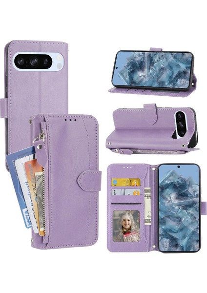 Google Piksel 9 Pro Kart Tutucu Pu Deri Manyetik Kapatma Için Flip Case (Yurt Dışından)