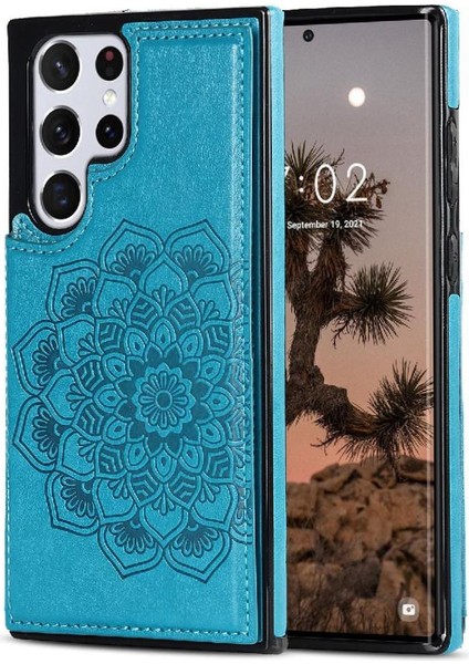 Samsung Galaxy S22 Ultra Desen Çiçek Için Kart Tutucu Kılıf ile Cüzdan (Yurt Dışından) indirimleri