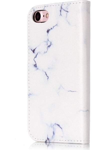 Iphone 7/8 Için Flip Case Tam Koruma Manyetik Mermer Desen Pu Cüzdan (Yurt Dışından)