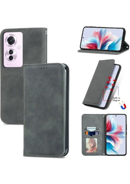 Oppo Flip 11F 5g Için Flip Case Darbeye Cüzdan Deri Kılıf Kapak Çevirin (Yurt Dışından)