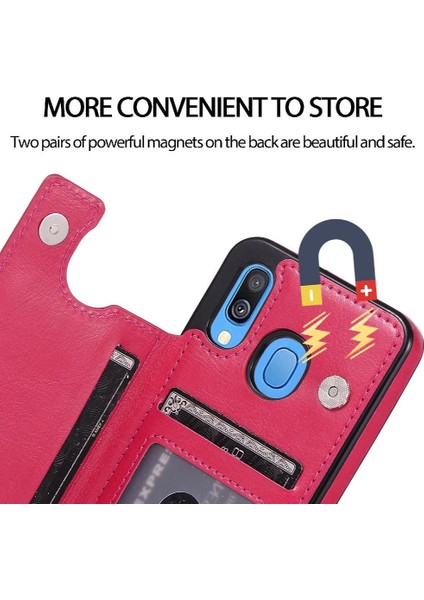 Kart Sahibi ile Samsung Galaxy A40 Pu Deri Kart Yuvaları Için Cüzdan Kılıf (Yurt Dışından) indirimleri