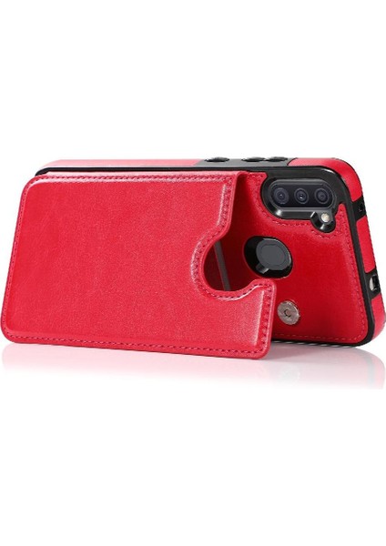 Samsung Galaxy A11 Çift Manyetik Toka Kickstand Kart Için Cüzdan Kılıf (Yurt Dışından) fiyatları