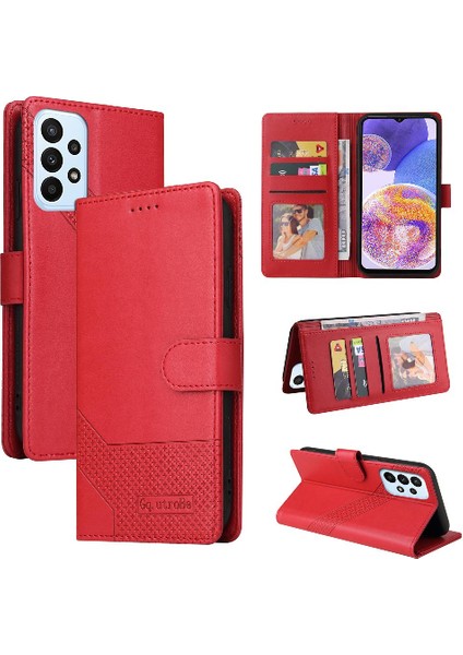 Samsung Galaxy A23 4 Köşe Koruma Premium Deri Için Flip Case (Yurt Dışından)
