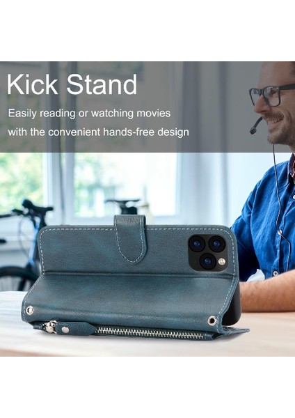 Iphone 11 Için Flip Case Pro Pu Deri Anti Scratch Kickstand Manyetik (Yurt Dışından)