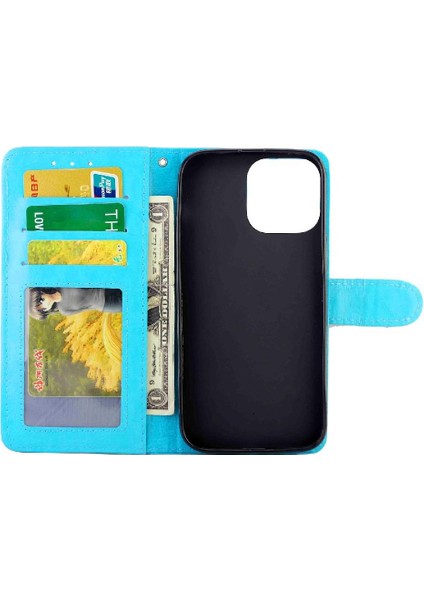 IPhone 15 Için Flip Case Pro Max Kart Tutucu Manyetik Kapatma Darbeye Pu (Yurt Dışından)
