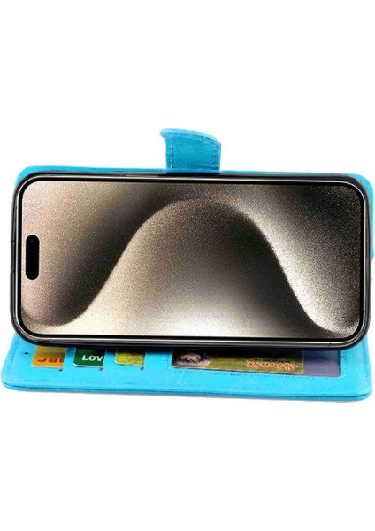 IPhone 15 Için Flip Case Pro Max Kart Tutucu Manyetik Kapatma Darbeye Pu (Yurt Dışından)