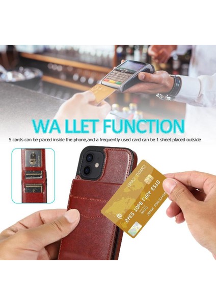 IPhone 12 Manyetik Toka Kickstand Premium Deri ile Uyumlu (Yurt Dışından) fiyatları