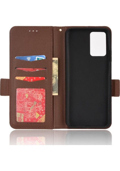 Zte Blade V30 Vita Kart Yuvaları Tutucu Manyetik Pu Deri Cüzdan (Yurt Dışından)