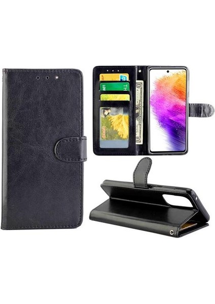 Samsung Galaxy A73 5g Kart Tutucu Pu Deri Kickstand Için Flip Case (Yurt Dışından)