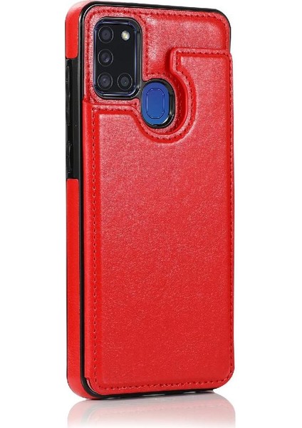 Cüzdan Kılıf Samsung Galaxy A21S Çift Manyetik Toka Kart Yuvaları Pu (Yurt Dışından) modelleri