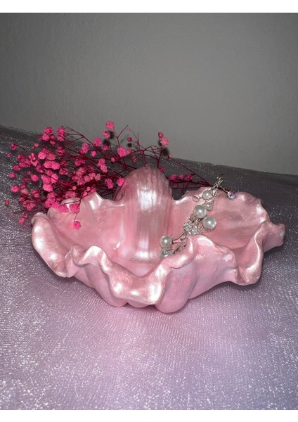 Parlak Pembe İstiridye Takı Tabağı