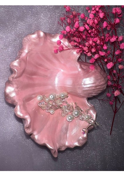 Parlak Pembe İstiridye Takı Tabağı