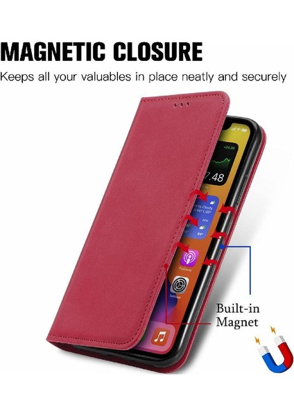 Xiaomi Poco F6 Flip Kapak Için Flip Case Basit Iş Deri Kılıf (Yurt Dışından)