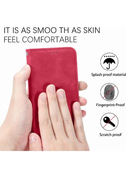 Xiaomi Poco F6 Flip Kapak Için Flip Case Basit Iş Deri Kılıf (Yurt Dışından)