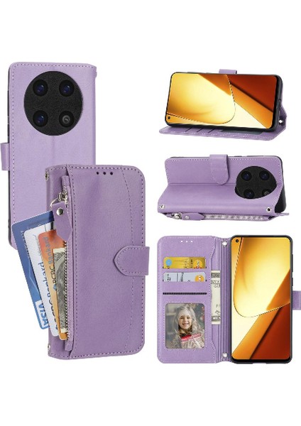 Huawei Mate 60 Pro Için Flip Case Kayış Pu Deri Kickstand Manyetik Kart (Yurt Dışından)
