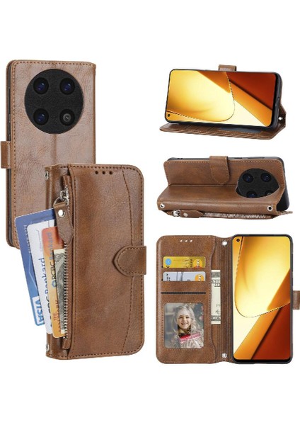 Huawei Mate 60 Pro Için Flip Case Kayış Pu Deri Kickstand Manyetik Kart (Yurt Dışından)