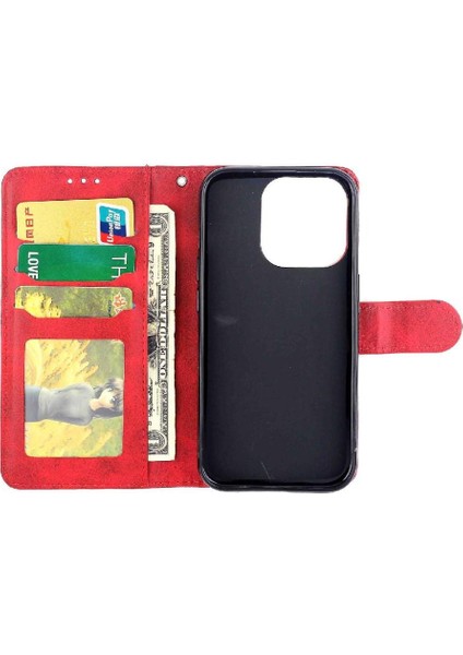 IPhone 15 Için Filp Durumda Pro Kart Tutucu Kickstand Tam Koruma Kapatma (Yurt Dışından)