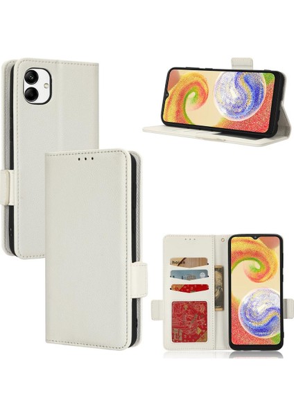 Samsung Galaxy A04 4g Kart Yuvaları Için Kılıf Tutucu Yan Toka Pu Deri (Yurt Dışından)