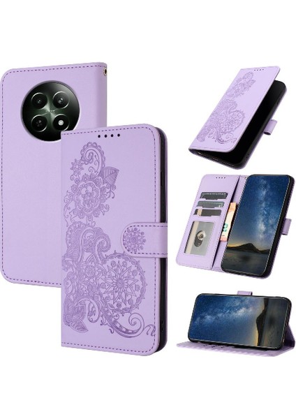 Realme 12 5g Kickstand Koruyucu Flip Folio Kitap Için Flip Case Kart ile (Yurt Dışından)