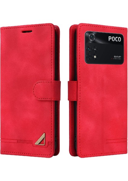 Xiaomi Poco M4 Pro Için Flip Case Cüzdan Kapak Çevirin Deri Kılıf Basit (Yurt Dışından)