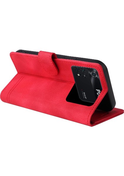 Xiaomi Poco M4 Pro Için Flip Case Cüzdan Kapak Çevirin Deri Kılıf Basit (Yurt Dışından)