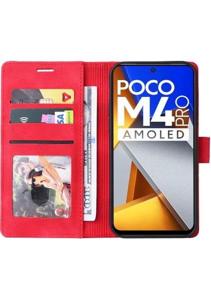 Xiaomi Poco M4 Pro Için Flip Case Cüzdan Kapak Çevirin Deri Kılıf Basit (Yurt Dışından)