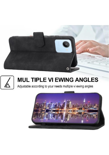 Realme C30 Nakit Cep Manyetik Kapatma Premium Bileklik Için Flip Case (Yurt Dışından)