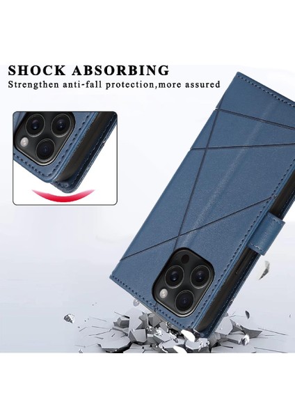 Iphone 15 Için Flip Case Pro Max Şok Emici Darbeye Kickstand Kart (Yurt Dışından)