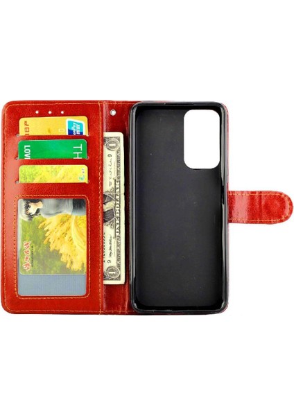 Xiaomi Poco M4 Pro Kickstand Darbeye Pu Deri Kart Için Flip Case (Yurt Dışından)