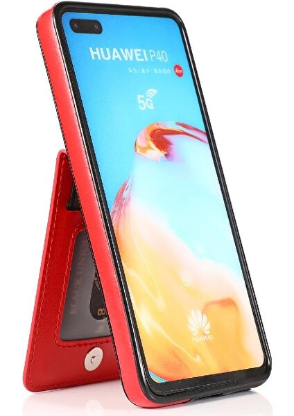 SZY Mall Huawei P40 Manyetik Toka Kickstand Vaka Cüzdan Kartı ile Uyumlu (Yurt Dışından)