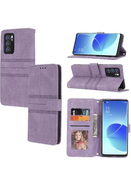 Oppo Reno6 Pro 5g Darbeye Koruyucu Kickstand Pu Deri Için Flip Case (Yurt Dışından)