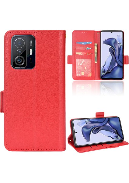 Xiaomi 11T/11T Pro Manyetik Cüzdan Yan Toka Kart Yuvaları Tutucu (Yurt Dışından)