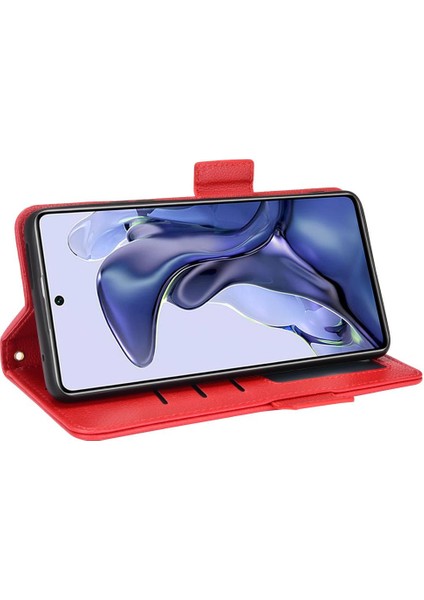 Xiaomi 11T/11T Pro Manyetik Cüzdan Yan Toka Kart Yuvaları Tutucu (Yurt Dışından)