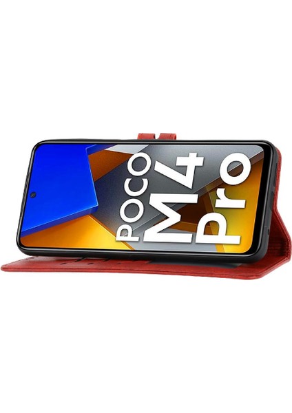 Cüzdan Kılıf Için Xiaomi Poco M4 Pro 4g Kabartmalı Manyetik Kapatma Kickstand (Yurt Dışından)