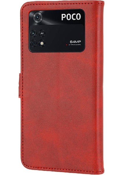 Cüzdan Kılıf Için Xiaomi Poco M4 Pro 4g Kabartmalı Manyetik Kapatma Kickstand (Yurt Dışından)